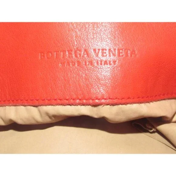 Bottega Veneta Beige BOHO Canvas Fabric With Red Braided Leather